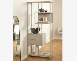 Hot Daells Bolighus Bogreol Seaford grå m/skuffer