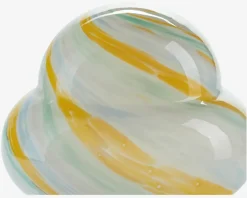 Daells Bolighus Bordlampe Stribet Gul/Hvid H.22 cm Hvid, Gul