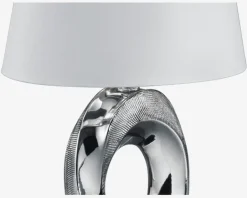 Outlet Daells Bolighus Bordlampe Taba Sølv H.33 cm Sølv, Hvid