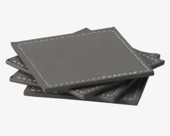 Discount Daells Bolighus Coaster PU 4 Stk. 10x10 cm Grå