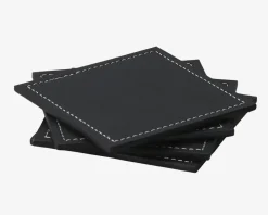 Best Daells Bolighus Coaster PU 4 Stk. 10x10 cm Sort