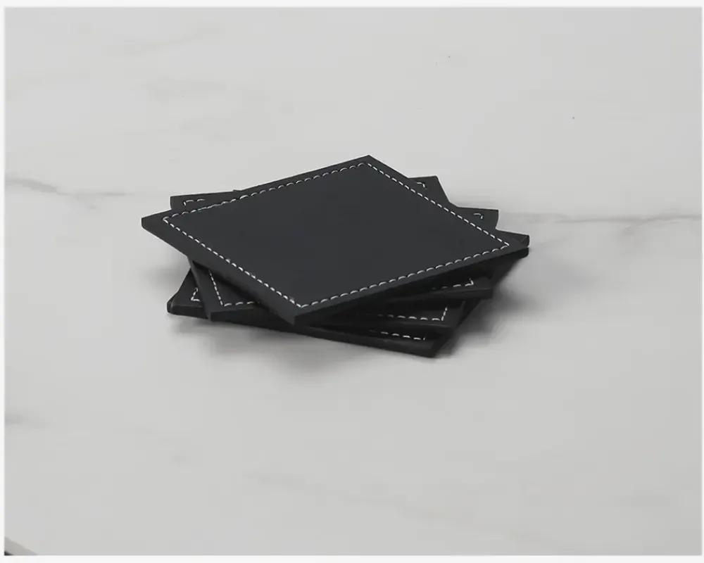 Best Daells Bolighus Coaster PU 4 Stk. 10x10 cm Sort