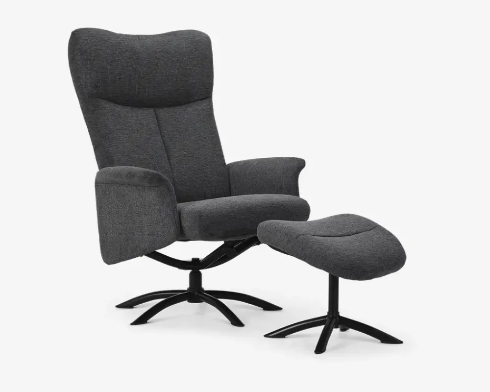 Daells Bolighus Drejestol Inkl. Fodskammel Grå