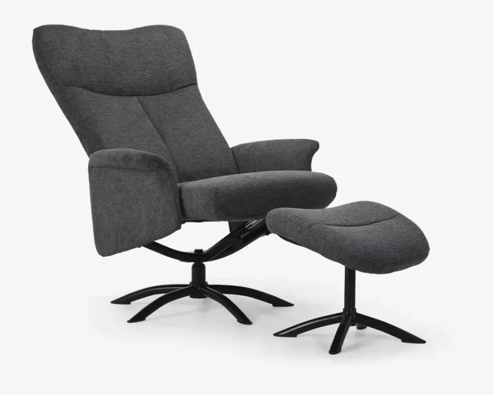 Daells Bolighus Drejestol Inkl. Fodskammel Grå