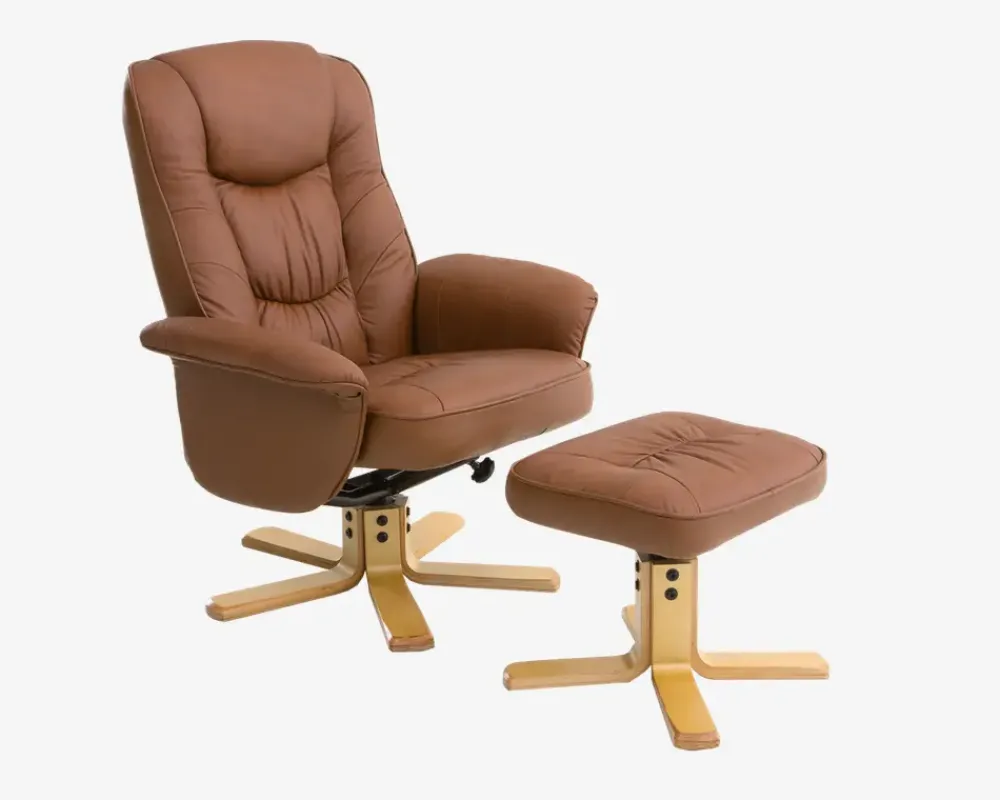 Sale Daells Bolighus Drejestol Inkl. Fodskammel Cognac