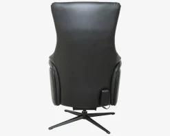 Sale Daells Bolighus Drejestol m/Indbygget Fodskammel Sort Læder