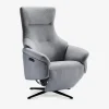 Outlet Daells Bolighus Drejestol m/indbygget fodskammel grå stof
