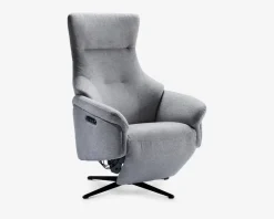 Outlet Daells Bolighus Drejestol m/indbygget fodskammel grå stof