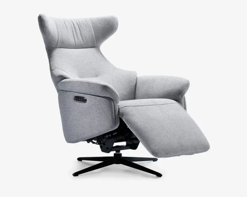 Clearance Daells Bolighus DREJESTOL M/SKAM GRÅ STOF/SORT