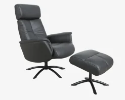 Hot Daells Bolighus Drejestol Sit-Well 2 Sort Læder