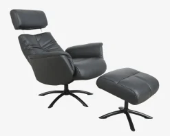 Hot Daells Bolighus Drejestol Sit-Well 2 Sort Læder