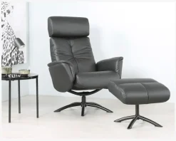 Hot Daells Bolighus Drejestol Sit-Well 2 Sort Læder