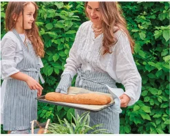 Outlet Daells Bolighus Forklæde med lomme blå/hvid 58x85 cm