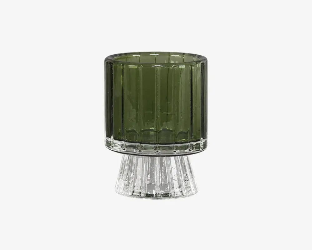 Discount Daells Bolighus Fyrfadsstage Grøn Glas H.8 cm