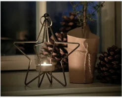 New Daells Bolighus Fyrfadsstage Stjerne H.19cm