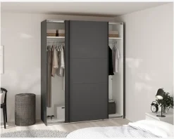 Online Daells Bolighus Garderobeskab Case grå B. 179 x H. 221 cm