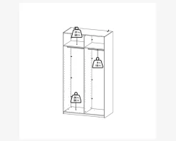 Online Daells Bolighus Garderobeskab Case grå B. 119 x H. 221 cm