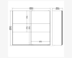 Best Daells Bolighus Garderobeskab Case grå B. 244 x H. 221 cm