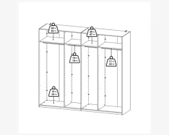 Best Daells Bolighus Garderobeskab Case grå B. 244 x H. 221 cm