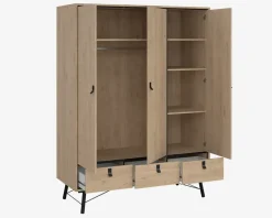 New Daells Bolighus Garderobeskab Ry m. 3 låger og 3 skuffer Eg