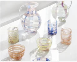 Hot Daells Bolighus Glas Mønster Pink/Orange H.11 cm Lyserød, Orange