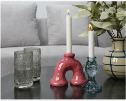 New Daells Bolighus Glas Organisk form Grå H.13,5 cm