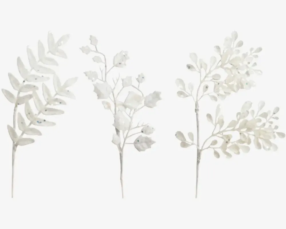 Sale Daells Bolighus Gren Glitter 2stk H.30cm Hvid