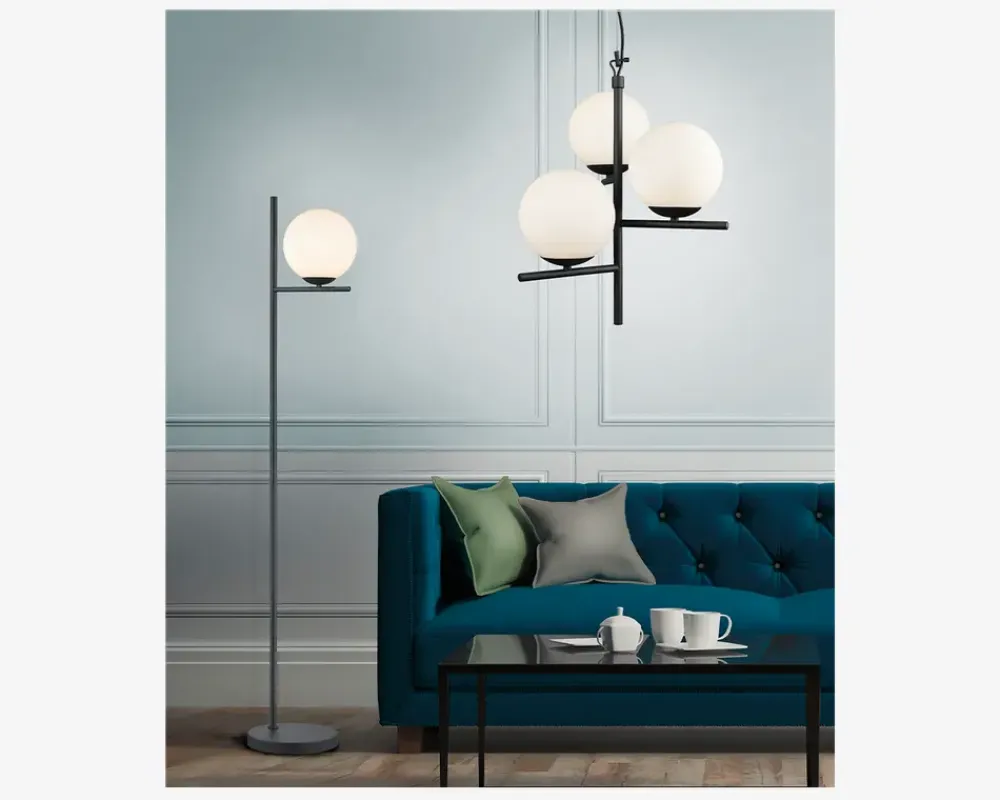 Sale Daells Bolighus Gulvlampe Pure Sort H.150 cm