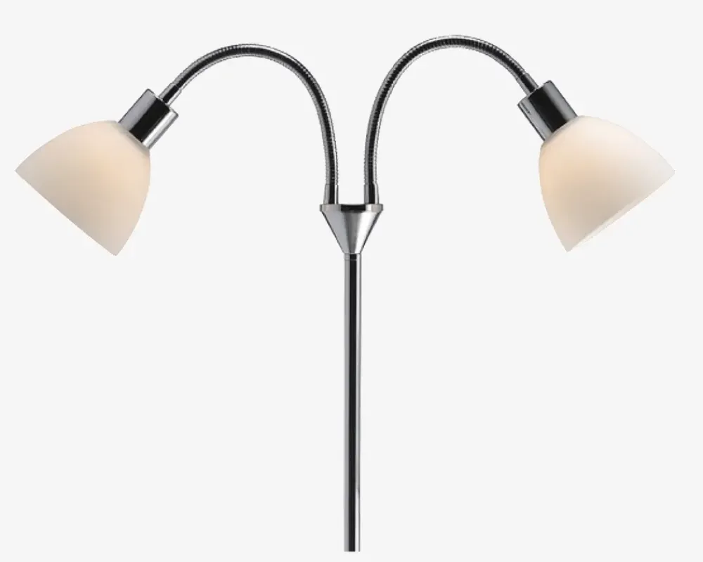 Online Daells Bolighus Gulvlampe Ray dobbelt H.155 cm Krom, Hvid