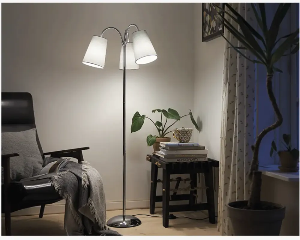 New Daells Bolighus Gulvlampe Salsa H.140 cm Krom, Grå