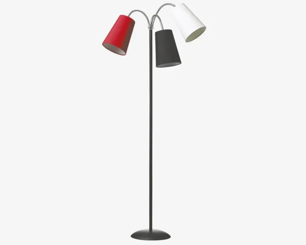 Clearance Daells Bolighus Gulvlampe Salsa H.140 cm Sort, Rød, Hvid