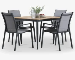 Daells Bolighus Havebord teak/aluminium 100x100 cm