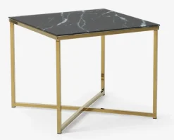 Daells Bolighus Hjørnebord m/Glasplade Messing/Sort