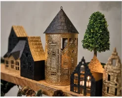 Online Daells Bolighus Hus t/fyrfadslys metal Ø.11xH.23 cm