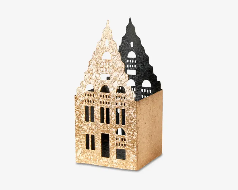 Clearance Daells Bolighus Hus t/fyrfadslys metal 7x7x15 cm