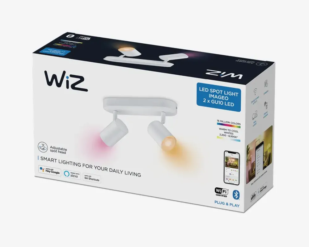 New Daells Bolighus Imageo Wiz 2 Spot Hvid M. Farver