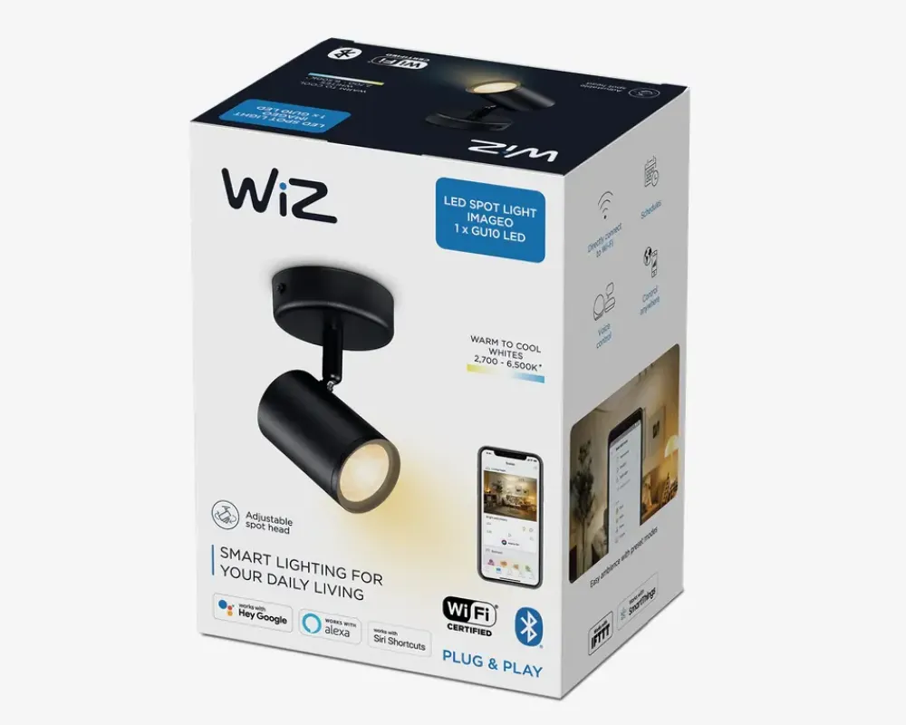 New Daells Bolighus Imageo Wiz Spot Sort M. Hvid