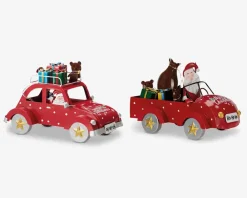 New Daells Bolighus Julebil med julemand LED ass H.16 cm