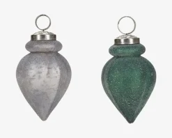 Sale Daells Bolighus Julekugle Cone Grøn/Hvid