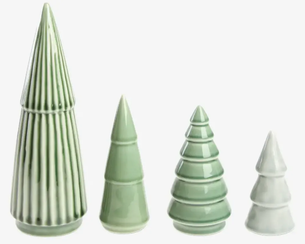 Best Daells Bolighus Juletræer porcelæn grøn 4 stk.