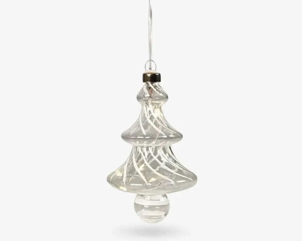 Discount Daells Bolighus Juletræs Ornament Glas M. LED H. 13 cm