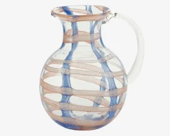 Hot Daells Bolighus Kande Mønster Glas Blå/Pink H.22 cm