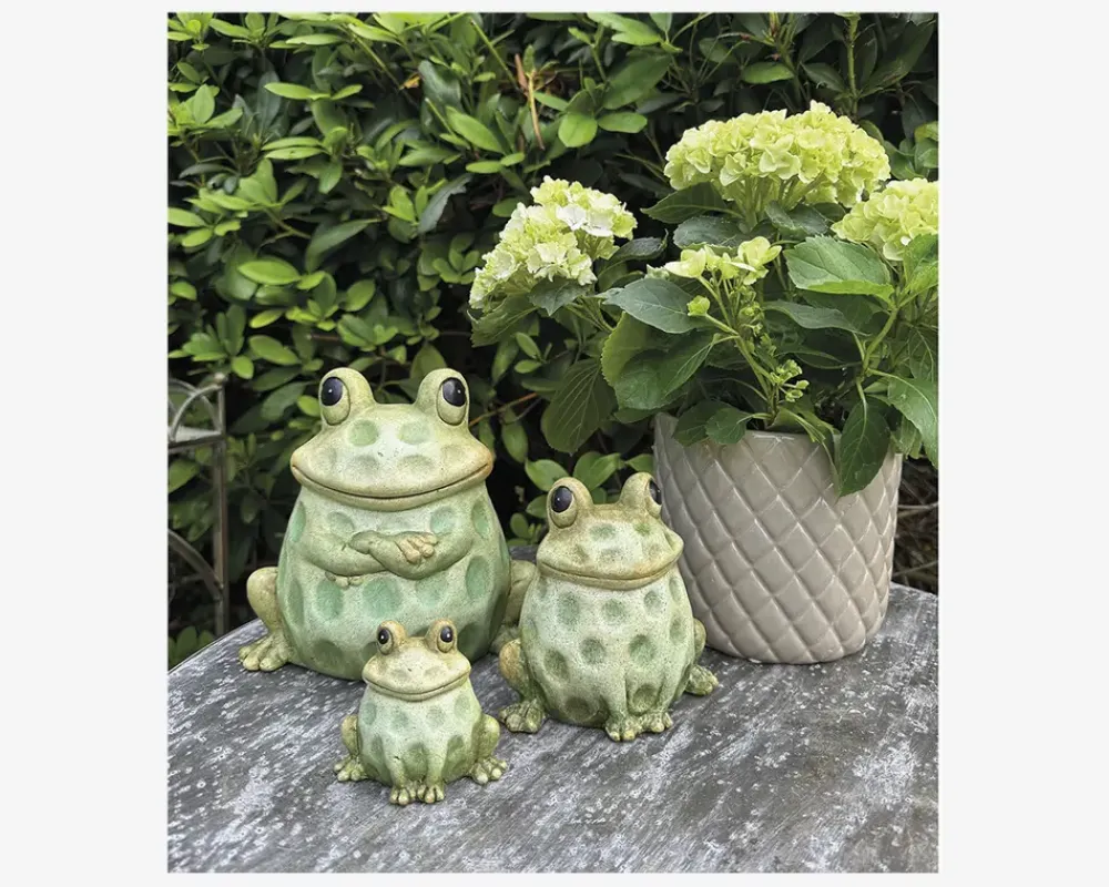 Clearance Daells Bolighus Keramik frø grøn H.13 cm