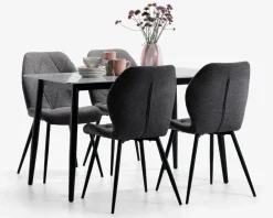 Discount Daells Bolighus Køkkenbord i grå med sort stel 70 x 120 cm