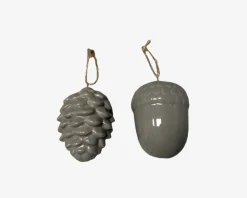 Online Daells Bolighus Kogle Ornament Ass. H.8,5cm Grå