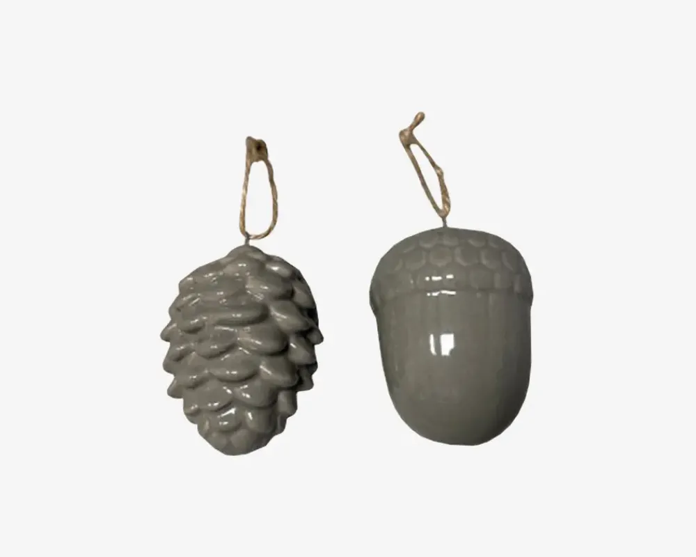 Online Daells Bolighus Kogle Ornament Ass. H.8,5cm Grå