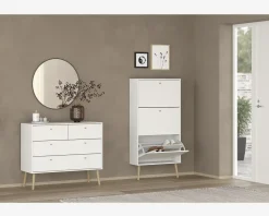 Online Daells Bolighus Kommode Bodo med 4 skuffer hvid