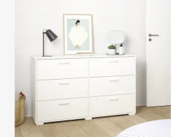 Hot Daells Bolighus Kommode Sofia hvid med 6 skuffer
