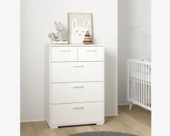 New Daells Bolighus Kommode Sofia hvid med 5 skuffer