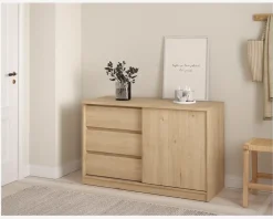 Discount Daells Bolighus Komode Naia med 3 skuffer og 1 skydelåge eg